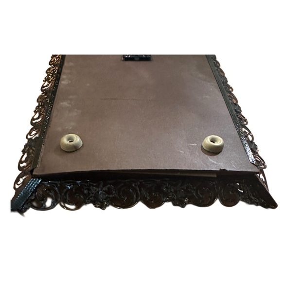 Black Victorian Style Vintage Vanity Mirror Tray - Picture 3 of 3